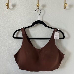 NWT Lululemon In Alignment Sports Bra, Size 42DD, Color Java